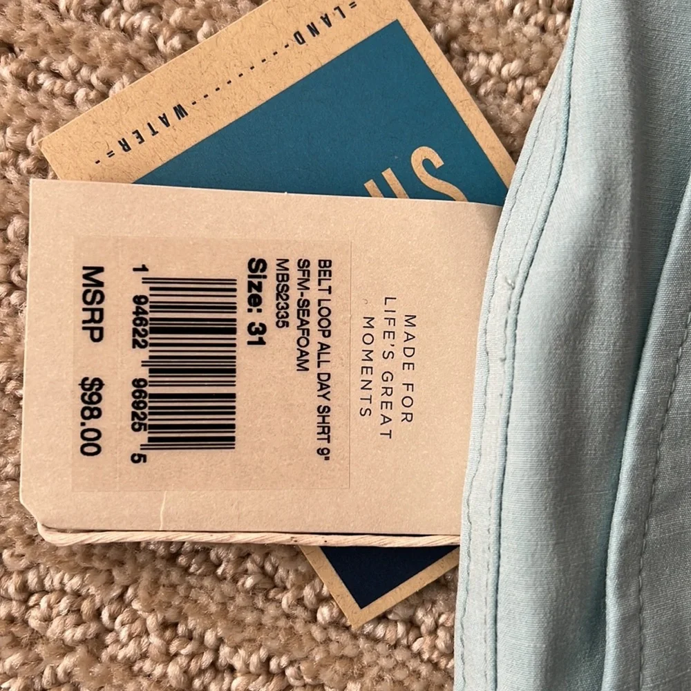Faherty all day shorts 9” seafoam, 7” seafoam, 7” sunrose NWT